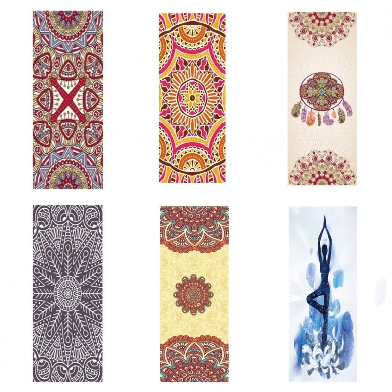 

New Printed Pattern Yoga Mat Towel Sport Gym Exercise Pilates Workout Portable Training Cover Blanket Fitness Soft Towel