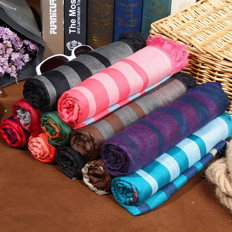 

Scarfblog Colorful Stripe Scarf Women Fashion Vivid Bandana Soft Neck Warmer Bufanda Mujer Blanket Scarf Echarpe Femme Sjaal