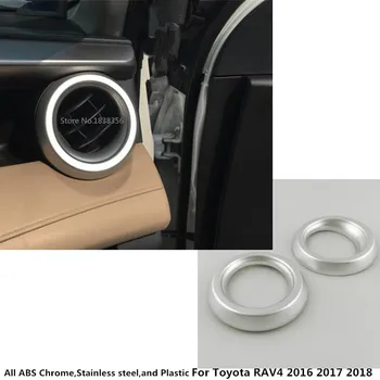 

ABS Chrome air conditioner Vent outlet garnish Cover Decoration interior accessories frame trim For Toyota RAV4 2016 2017 2018