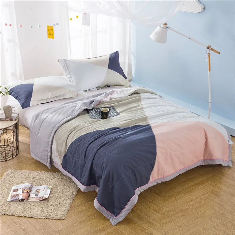 

Pastoral Cartoon Style Pure Cotton Blanket Pillowcase Summer Spring Thin Air Condition Room Blanket Soft Touch