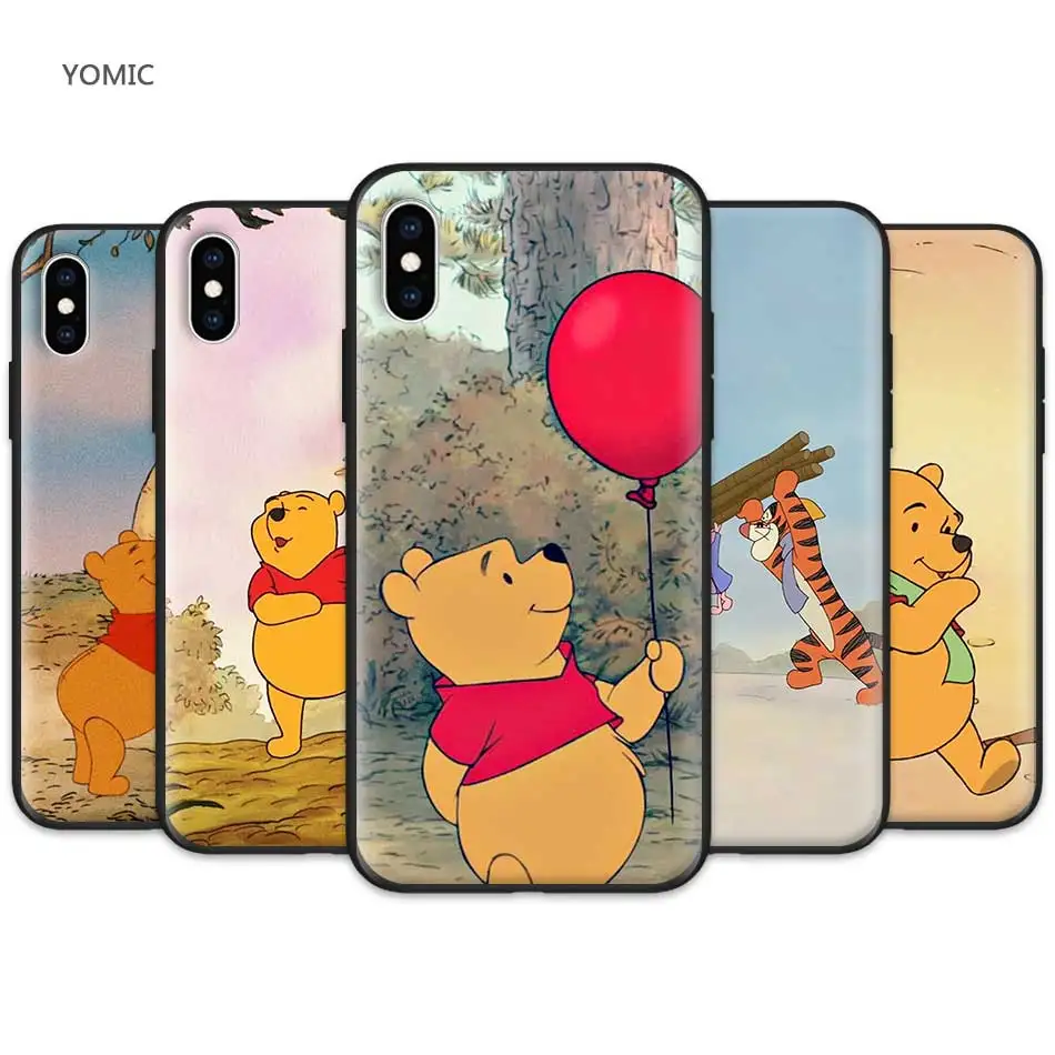

Cartoon Winnie Pooh Bear Tigger Piglet mobile phone cover for Apple iPhone XR 7 8 6 6S Plus X XS MAX 5 5S SE Silicone Soft Coque