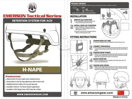 Тактический Военный Открытый охотничий шлем MICH система удержания H-Nape