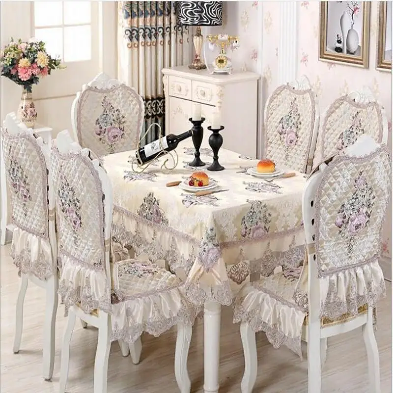 

Classical European Floral Pastoral Lace Print Home Kitchen Party Tablecloth Table-cloth Rectangular Table Cloth Chair Cover