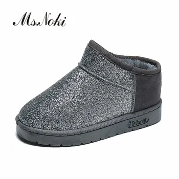 

Fashion short plush Women Snow Boots Bling Pink Leather Woman Ankle Boots Good quality Casual Warm Shoes Women Winter Boots hot