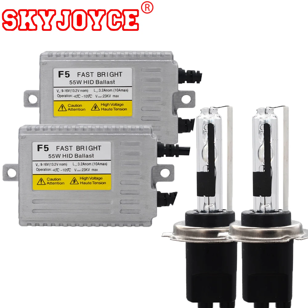 SKYJOYCE AC 55W hid xenon H7CR kit 4300K 8000K 6000K 5000K H7CR H7RC kit hid short tube 40MM H7R-H7C metal car external lamp
