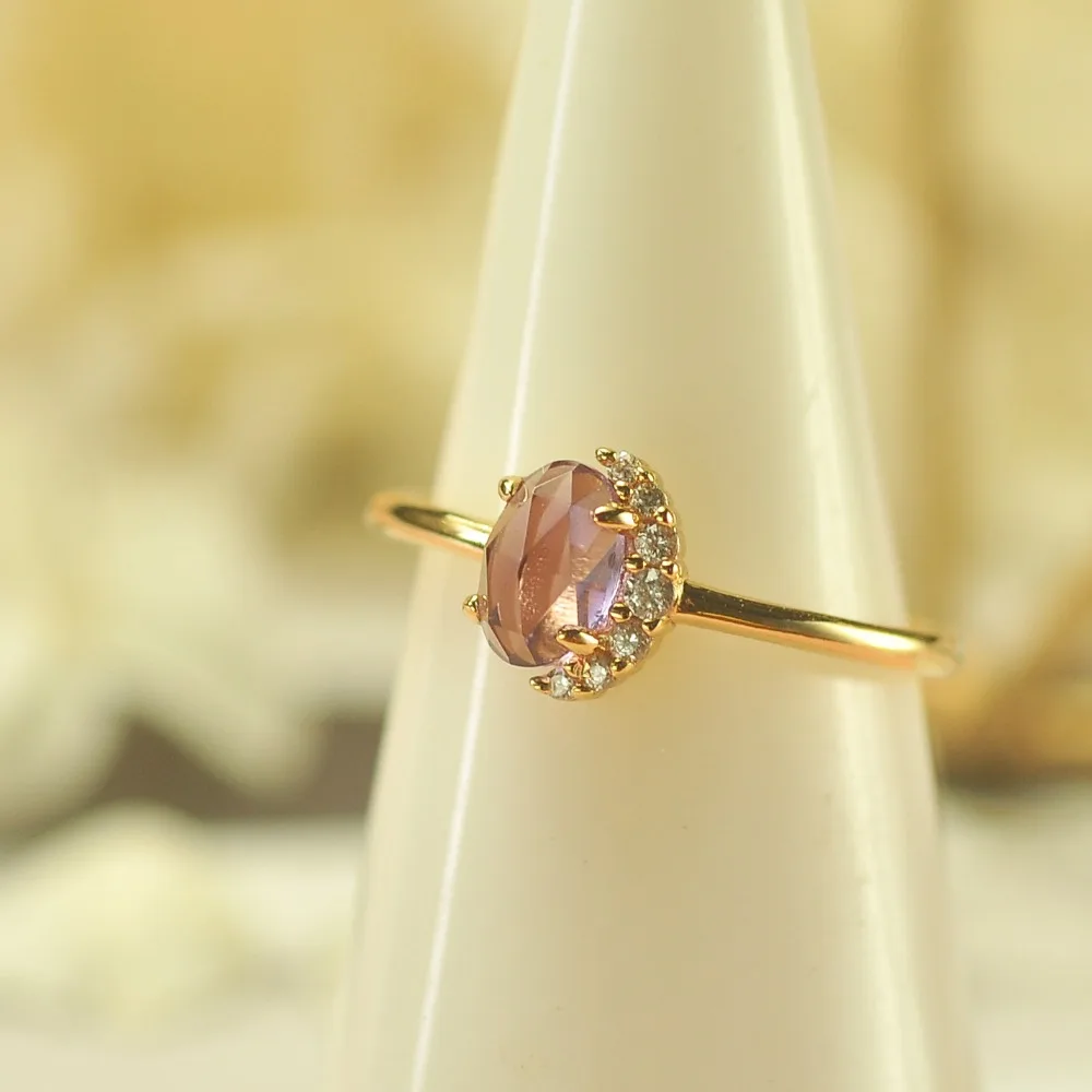 

Amethyst Ring Natural crystal colour jewel Free Shopping