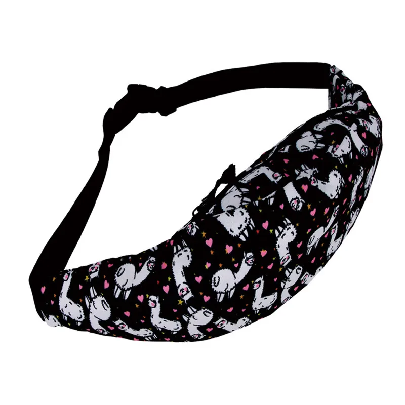 Талии пакеты для Для женщин мультфильм печати холщовая поясная сумка Путешествия Поясная Повседневное мобильного телефона поясная Сумка bolsa feminina#40