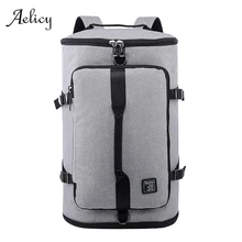 Aelicy мужские рюкзаки большой емкости цилиндрической формы, холщовые сумки для багажа на плечо, сумки для путешествий, водонепроницаемые одноцветные дорожные рюкзаки 606