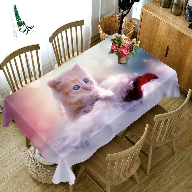 Cute cat 3D Tablecloth High Quality morden Table Cloth for Restaurant home Free Shippingtable