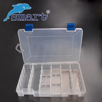 

Smart Fishing Box 6 Adjustable Compartments 27.5*18*4.5cm Strong Transparent Plastic Box Fishing Accessories Lure Hook Bait Box
