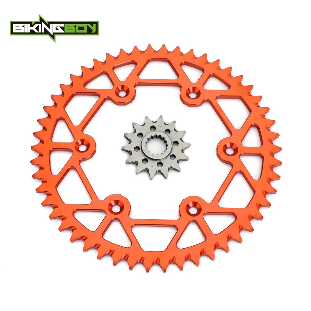 BIKINGBOY Front 14T Rear 48T-52T Sprocket for Husaberg TE 300 11-14 FE 450 08-14 250 13 14 Orange Black Silver | Автомобили и