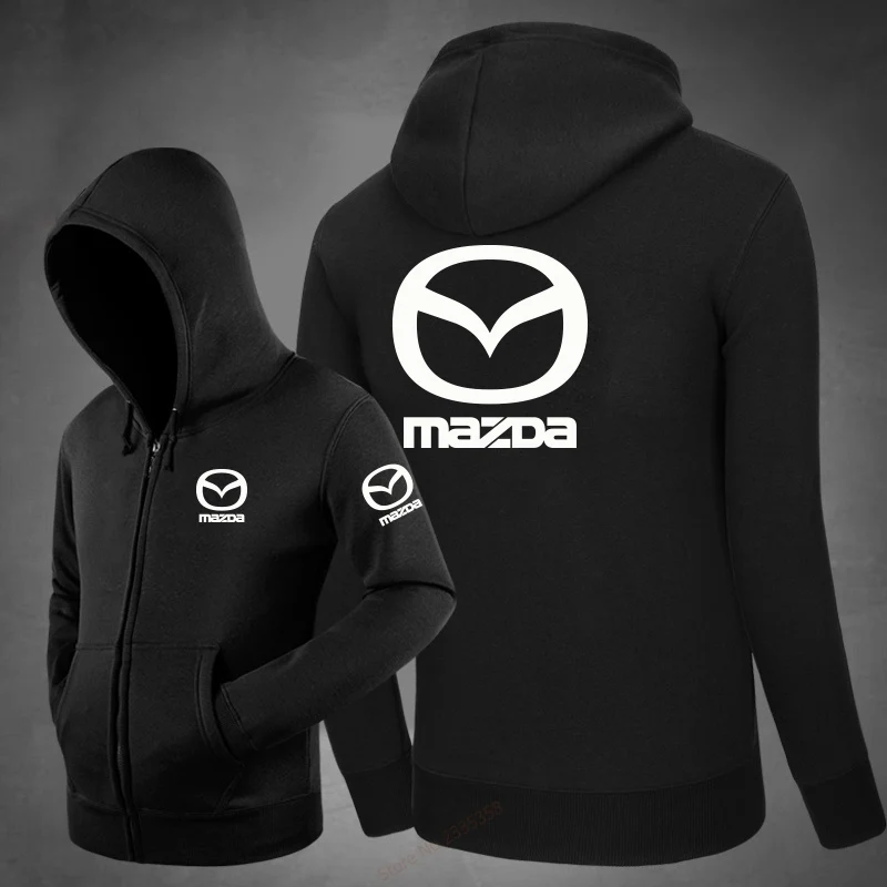 winter 2019 zipper Hoodies Unisex Man mazda Sweatshirt Funny Print