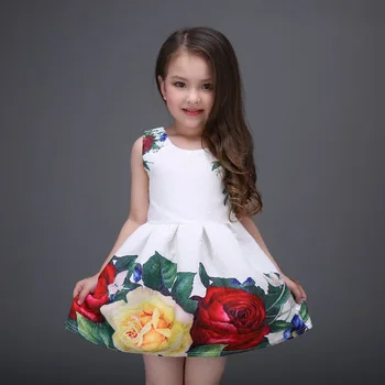 

Princess Soft Dress Girls Ball Gown Floral Christening Evening Party Dresses Girl Wedding Clothes Kids White Dress For Gills