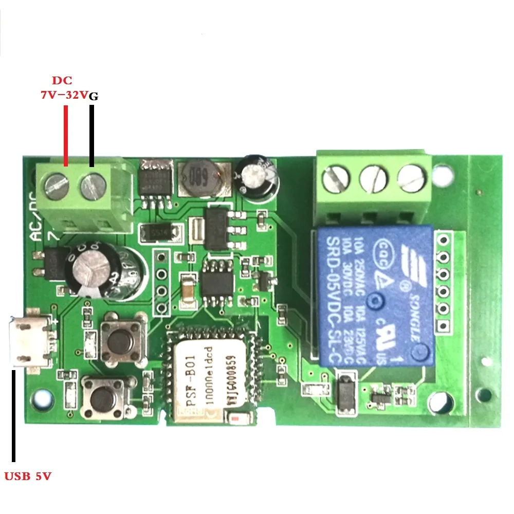 DC5V 12v 24v 32v 1CH/2 CHwifi переключатель беспроводной триггерный релейный модуль автоматизации "умный дом для контроля доступа по отпечаткам systemr автофиксацией/шаговым управлением/самоблокирующийся