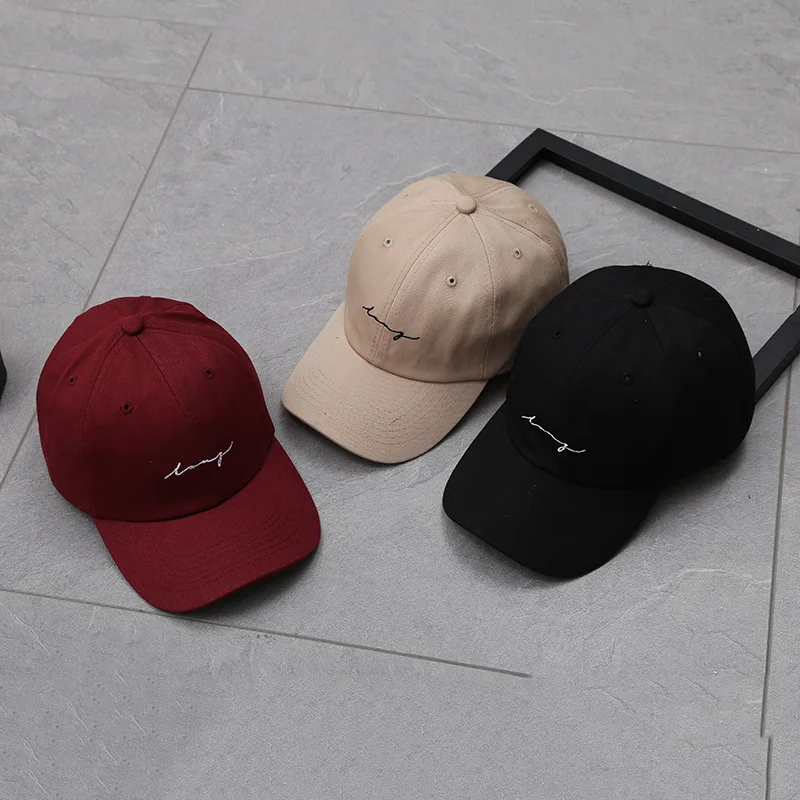 

2019 spring and summer new Korean men and women letter embroidery baseball cap casual solid color hat outdoor sports sun hat