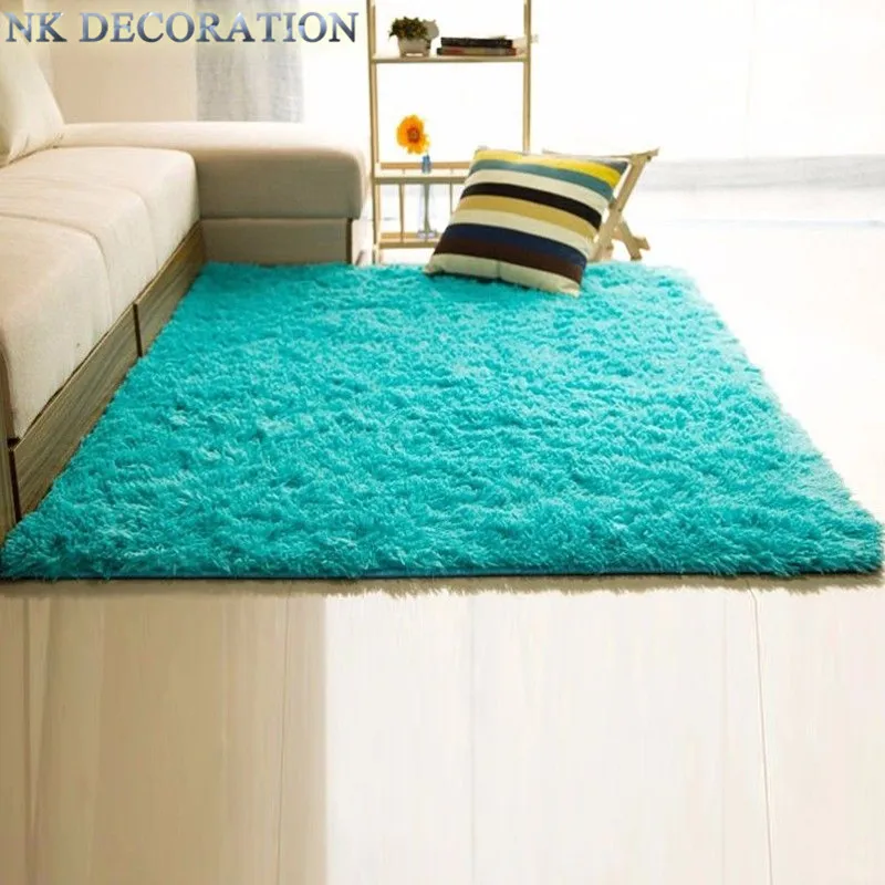2017 Solid Color Shaggy Floor Square Carpets And Rugs For Living Room