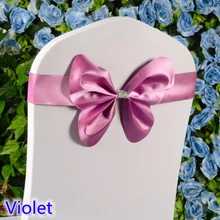 Фиолетовый Цвет ленты из спандекса на стулья свадьба стул створки мини-стиль Бабочка галстук-бабочка лайкра стрейч Группа отель вечерние show