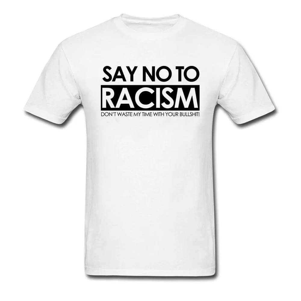 Мужская футболка с короткими рукавами Normal Say no To raism хлопковая Повседневная
