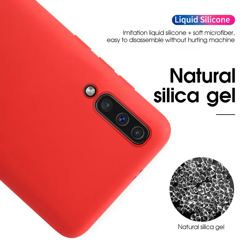 Жидкий силиконовый мягкий чехол для Samsung Galaxy S10 A50 A70 A60 A40 Оригинальный A30 A20 Plus S10E