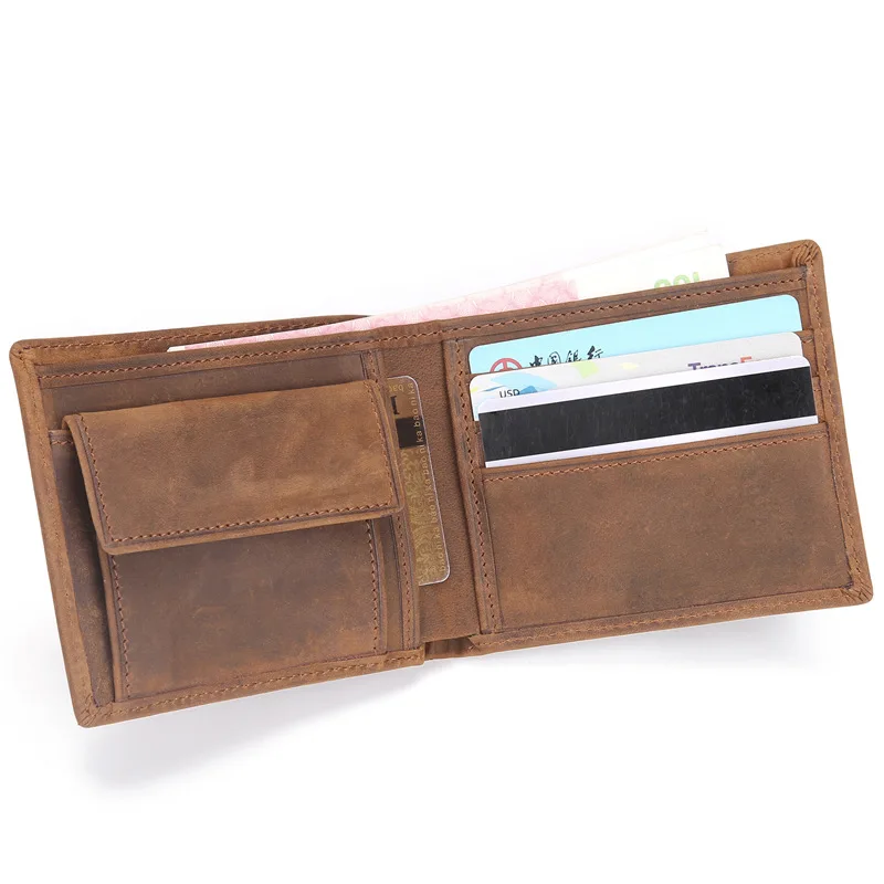 2018 New Men Genuine Leather Short Wallets Vintage Clutch Bags | Багаж и сумки