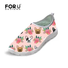FORUDESIGNS/Женская обувь на плоской подошве с принтом французского бульдога; Летняя женская обувь; повседневные кроссовки; Женская легкая обувь на плоской платформе; Новинка