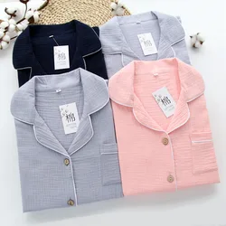 New Cotton Couple Pajamas Crepe Long-sleeved Trousers Leisure Pyjamas Women Solid Spring Pajama Set Loungewear Pijamas Home Suit New Cotton Couple Pajamas Crepe Long-sleeved Trousers Leisure Pyjamas Women Solid Spring Pajama Set Loungewear Pijamas Home Suit