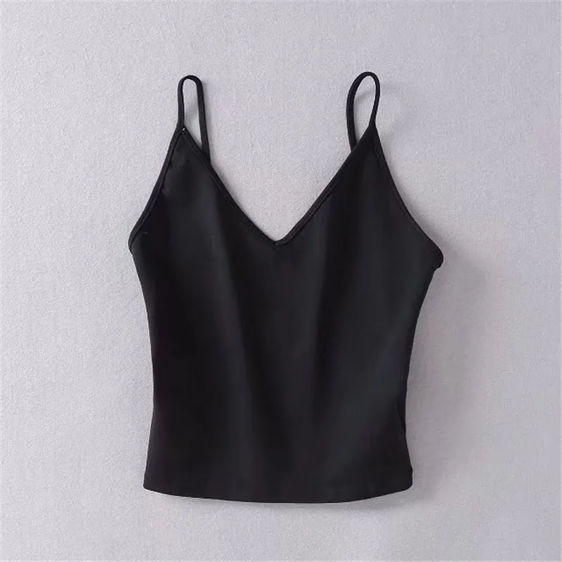 summer new sexy wild pure color harness bottoming shirt female, self-cultivation V-neck strapless short strap female