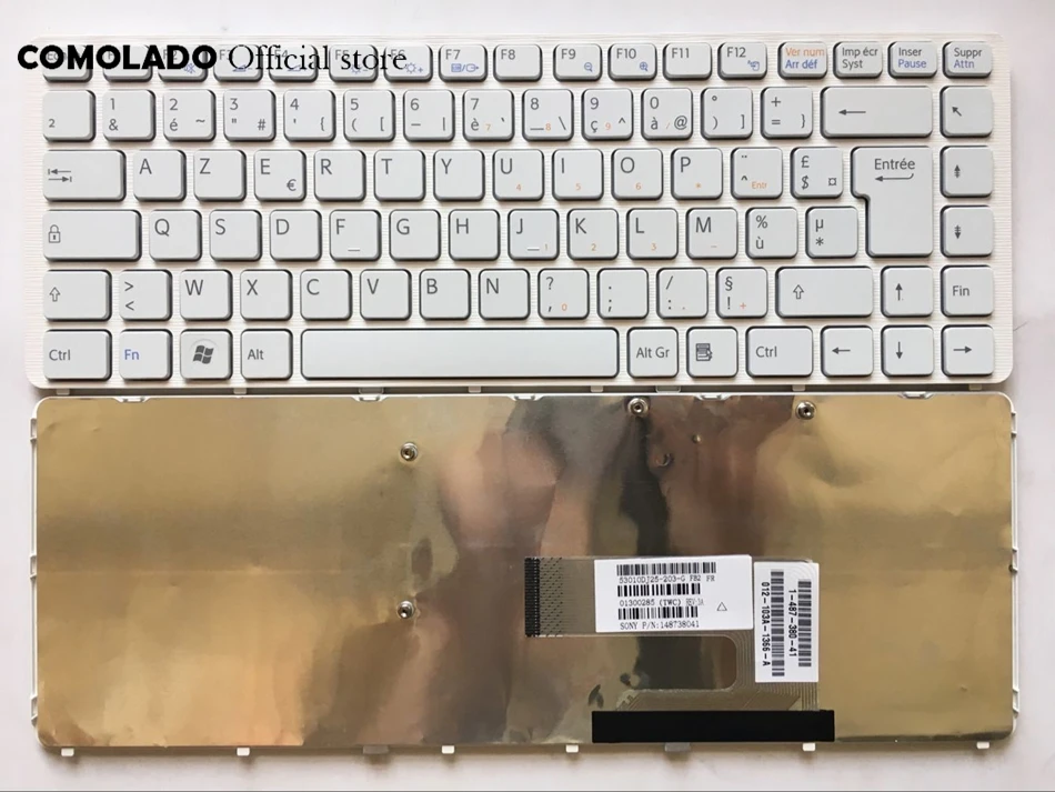FR French Keyboard For Sony VGN-NW VGN NW White with frame Keyboard FR Layout