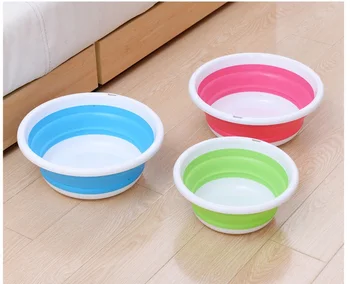 

Creative Colorful Foldable Portable Travel Basin Outdoor Folding Foot Wash Basin Baby Washbasin