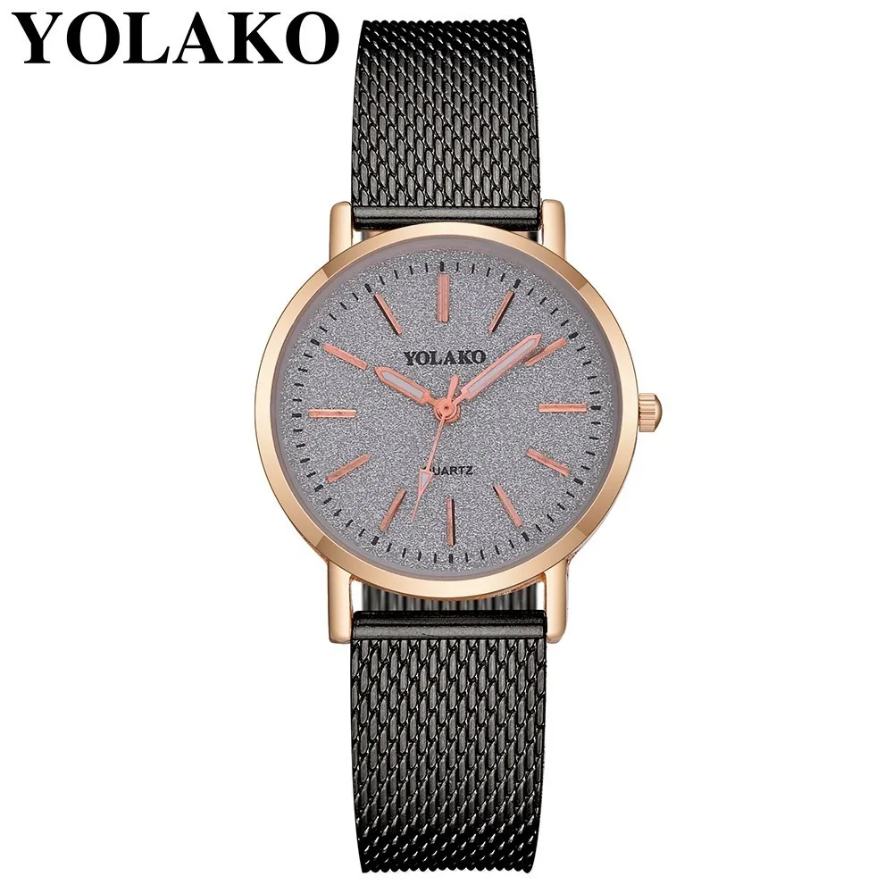 

Hot Fashion Women Simple Dial Wrist Watch Casual Luxury YOLAKO Plastic Leather Dress Watches Clock Relogio Feminino