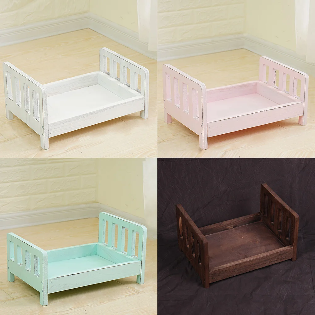 Newborn Baby Crib Sofa Accessories Basket Photo Detachable Studio Props Photography Background Infant Travel Wood Bed Cot Gift