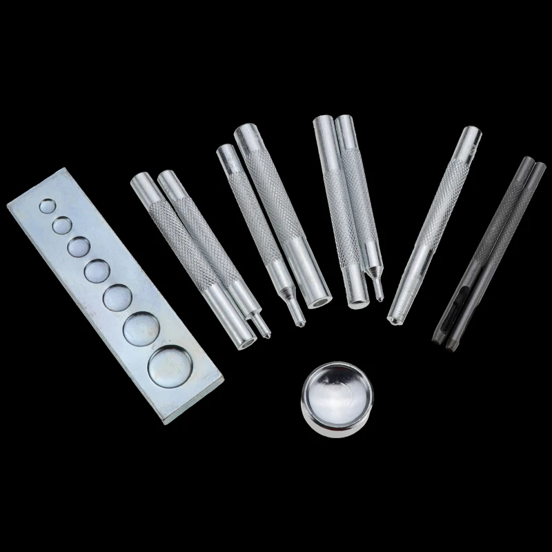

11pcs/set Metal Leather Tools for Leather Hole Punches Snap Fastener Installation Kit Rivet Setter Base Leather Tool Kit