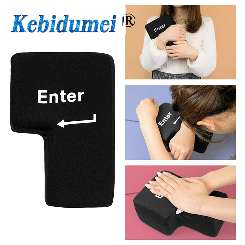 

Kebidumei Hot Decompression Computer Large Enter Key USB Big Enter Key Any Vent Pillows Button Desktop Pillow For Programmer