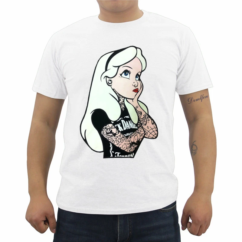 Alice In Wonderland Tattoo Print Men T Shirts New Summer Short Sleeve O Neck T Shirt Male Casual Hip Hop Tees Tops T Shirts Aliexpress