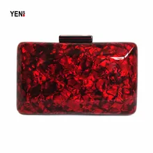Новинка, брендовая модная женская вечерняя сумочка, сумочка с красным жемчугом, Роскошная сумочка для вечеринки, выпускного вечера, Мраморная акриловая сумка для женщин, свадебная, свадебная, повседневная, клатч