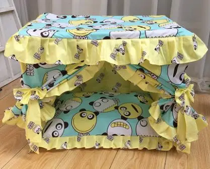 

Delicate princess lace dog bed fresh and washable luxury dog bed high quality pastoral dog House foldable house