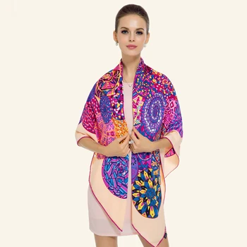 

Luxury Brand 100% Twill Silk Scarf Multi color Square Scarf Paris Design Kerchief Woman Neck Shawl Wraps Echarpe