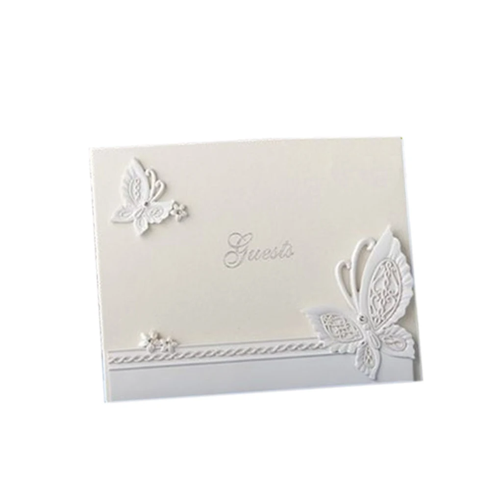  New Wedding Guest Book Linked Hearts Bride Bridegroom Cards & invitations Signing Book - 32895828475