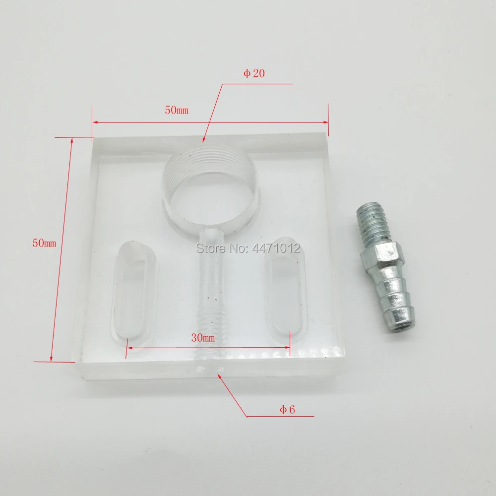 

WaterJet Panel 50x50 mm Water Spray Cooling Plate w/ Side Water Inlet Nozzle Wire Cut EDM High Speed Machine Wearing Parts