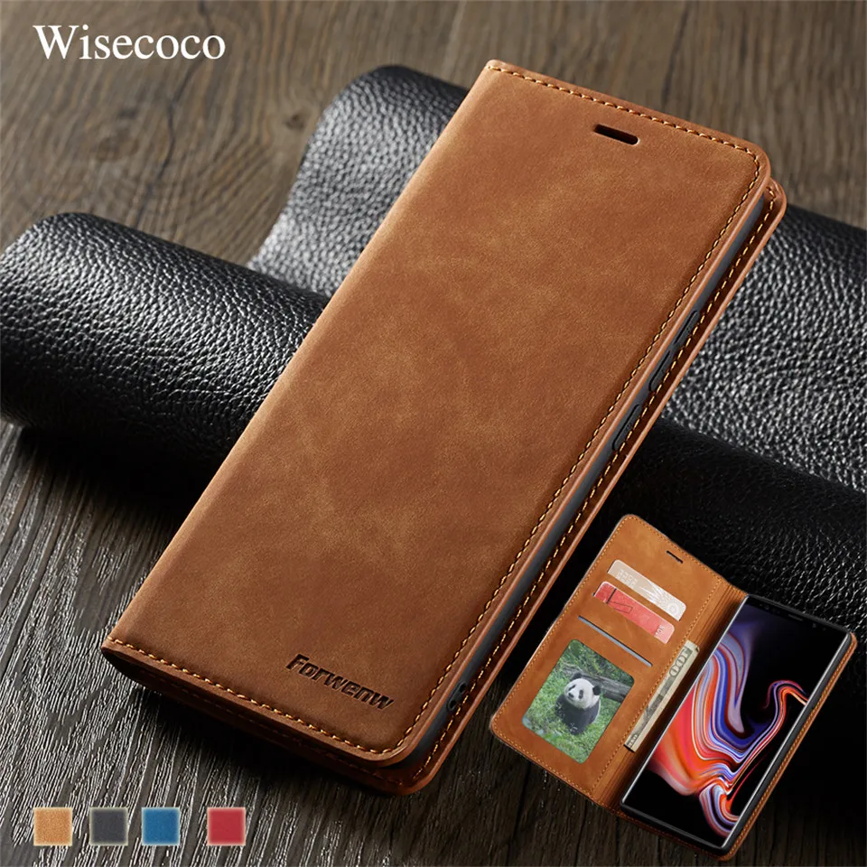 

Luxury Leather Flip Case for Samsung Galaxy Note 9 s10 S9 S8 Plus e A6 A7 A8 J4 J6 2018 magnetic Wallet Stand Phone Book Cover
