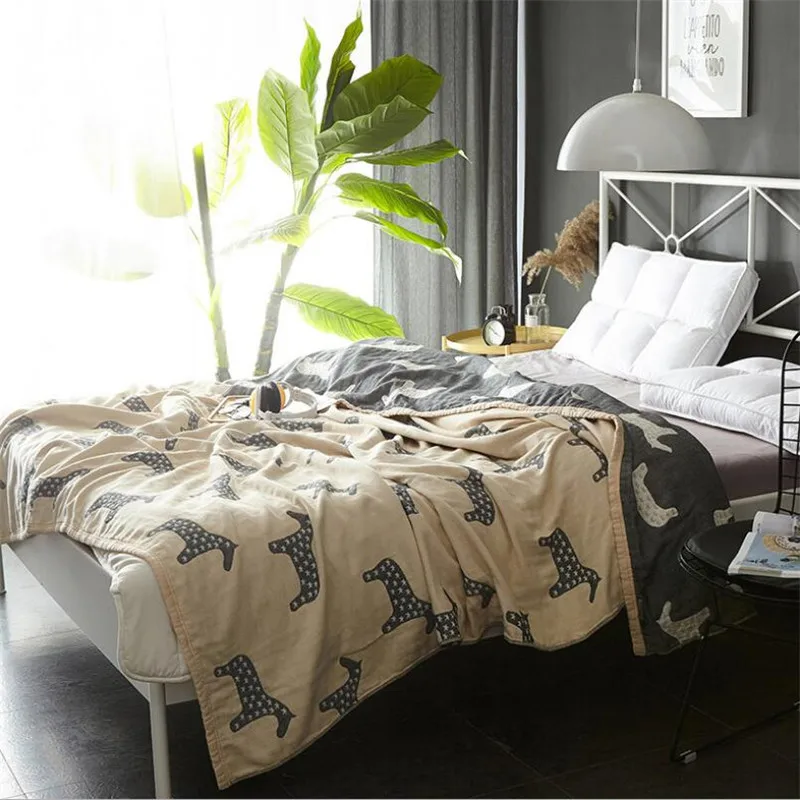 

Adult children 4 layers gauze cotton muslin travel blanket home soft summer nap blanket for sofa or bed