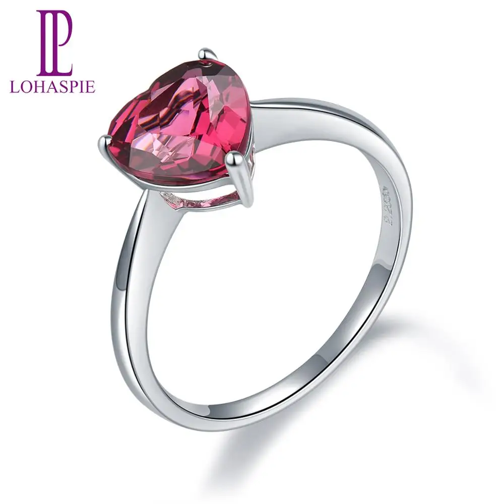 Lp 100% Naturale 14K Oro Bianco 2.05 Carati Rhodolite Granato Anello Per Le Donne Di Nozze Di Fidanzamento Gioielleria Raffinata Regalo Di San Valenti