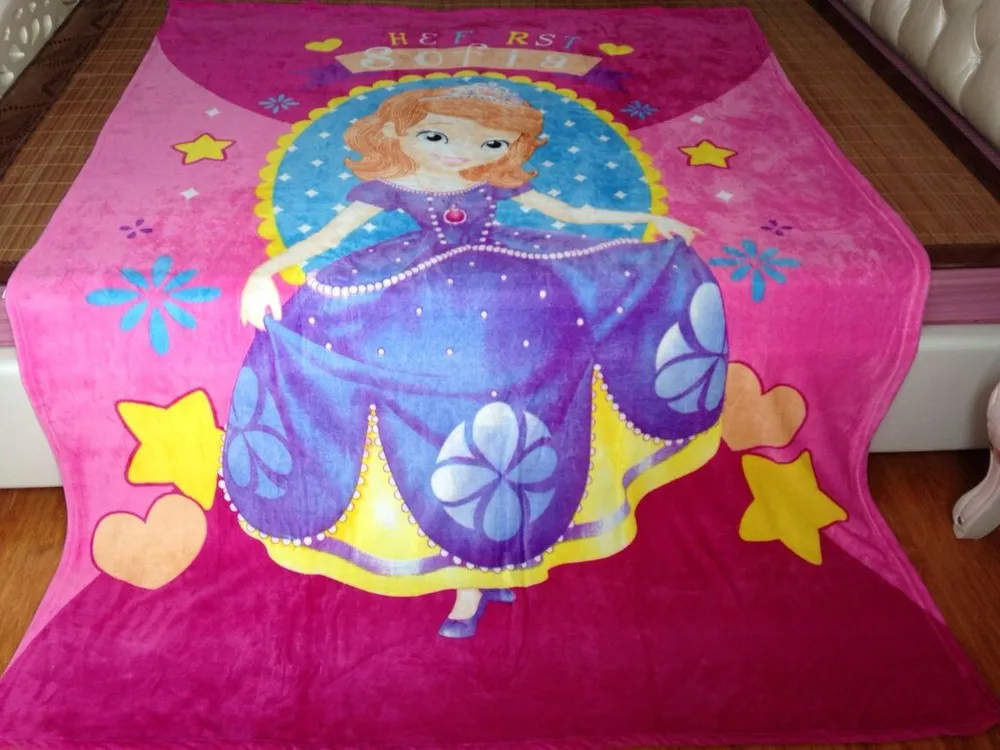 Sofia The First Blanket Children Printed Cartoon Coral Flannel Blanket