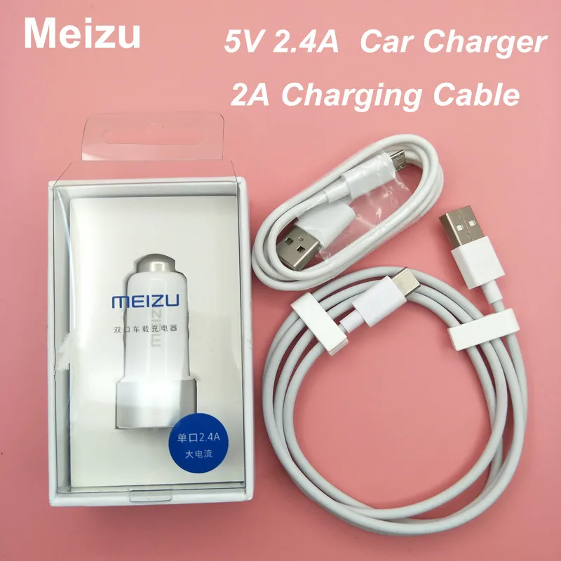 Original 5V 2.4A Car Charger double USB ports Adapter+Micro /Type C