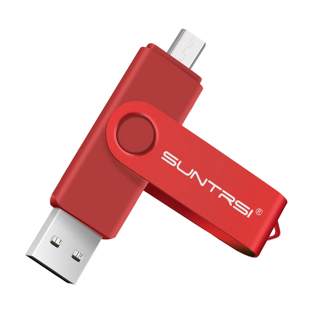 Suntrsi OTG флеш-накопитель 4g 8g 16g Флешка для смартфонов и планшетов реальная емкость 64 ГБ флеш-накопитель USB2.0 32 Гб карта памяти - Цвет: red