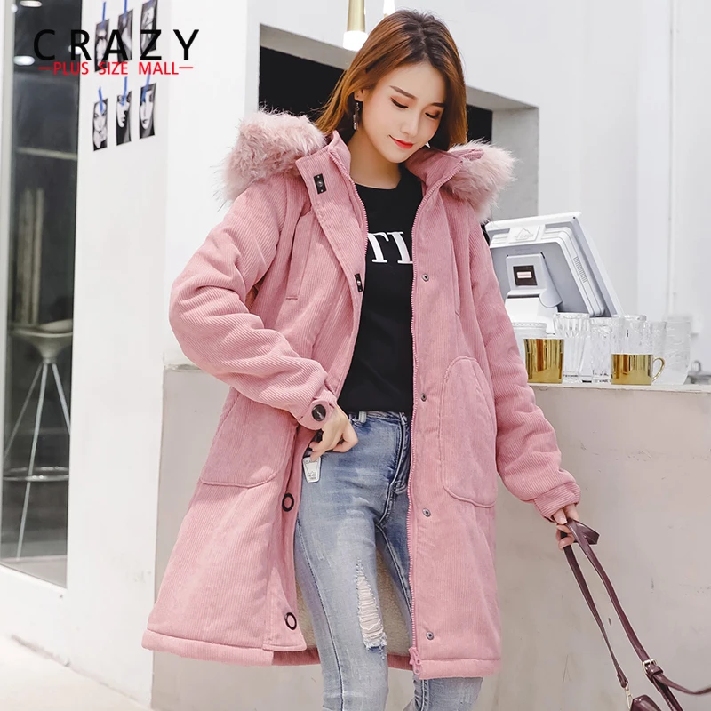 2018 New Women Plus Size XL 5XL Parkas Outerwear Coats with Hood Long