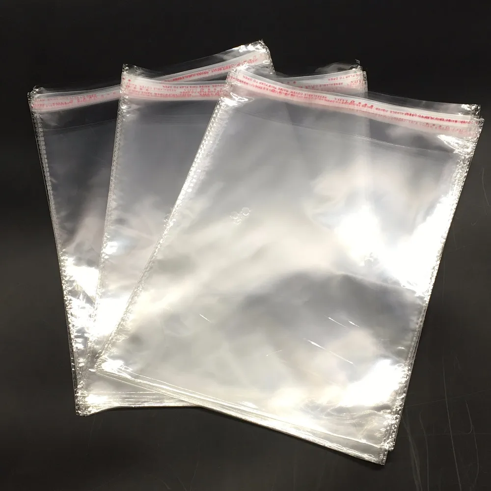 100 шт прозрачный самоклеющийся уплотнитель пластиковые пакеты прозрачная упаковка в пластиковый пакет мешки 35x45 см