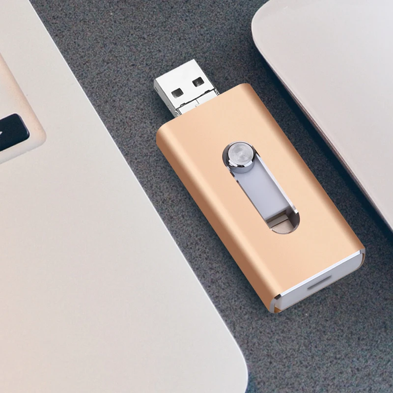  BRU 3in1 Otg Usb Flash Drive 8gb 16gb 32gb 64gb 128gb 256gb For Iphone Ipad Tablet phone lightning 