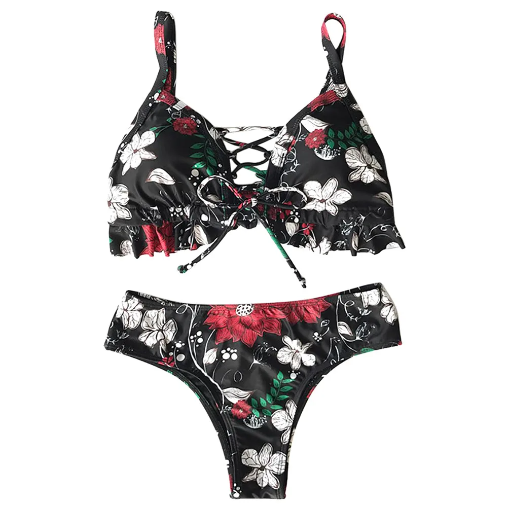 Sexy Printing Padded Bra Bikini Set main image 1