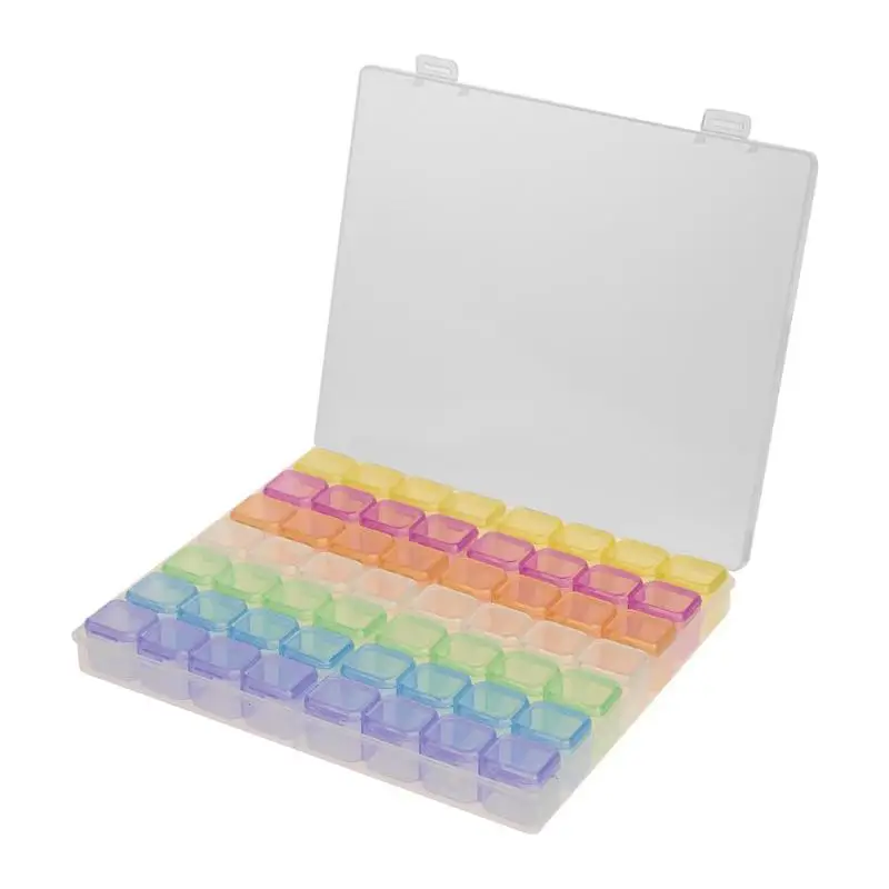 56 Grids Home Storage Box For Earring Diamond Embroidery Bead Holder Case Jewelry Display Organizer Container - Цвет: Multicolor